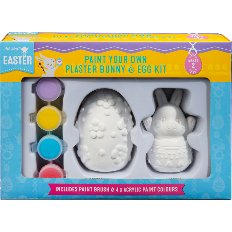 Gray Art Star Easter Paint Your Own Plaster Bunny and Egg Kit Easter