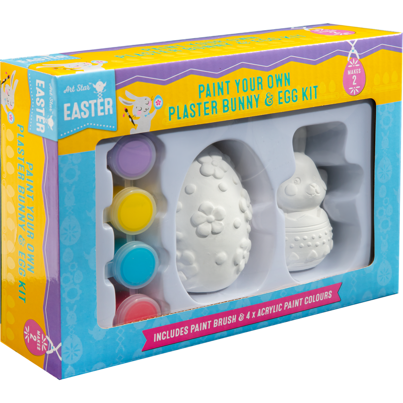 Gray Art Star Easter Paint Your Own Plaster Bunny and Egg Kit Easter