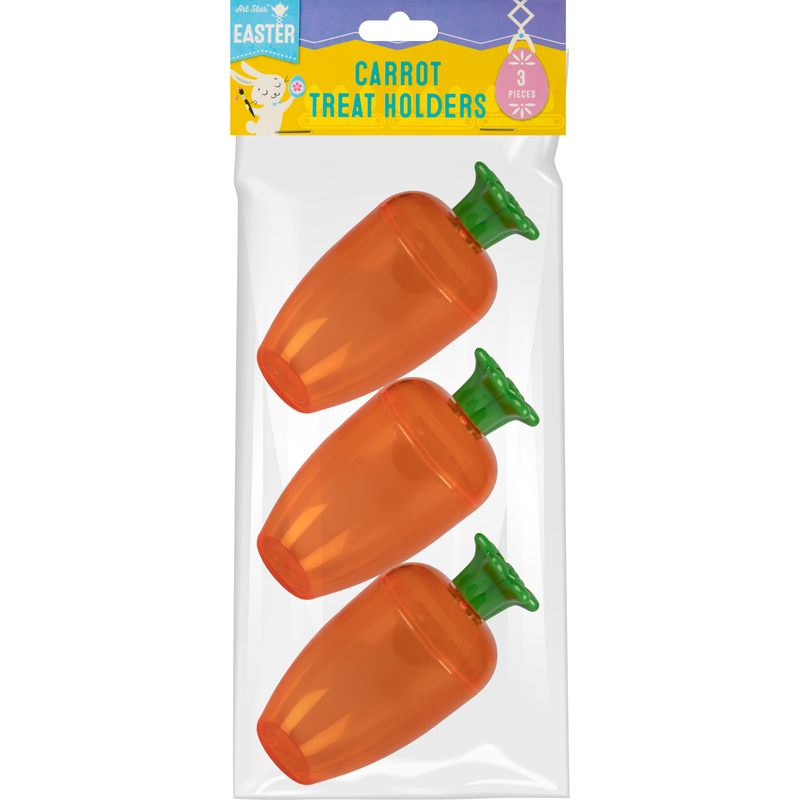 Lavender Art Star Easter Plastic Carrot Treat Holders (3 Pack) Easter