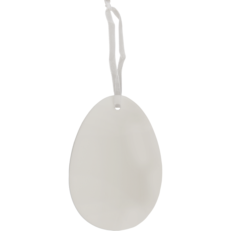 Light Gray Art Star Easter Hanging Ceramic Egg Blank 8.3x12cm Easter