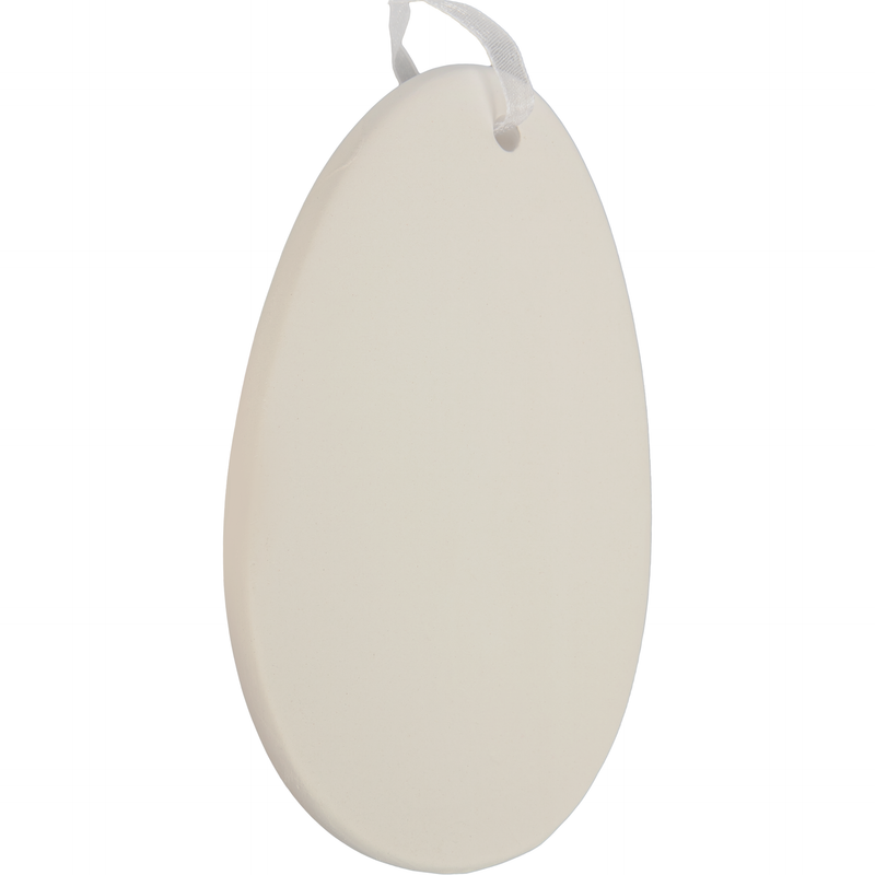Light Gray Art Star Easter Hanging Ceramic Egg Blank 8.3x12cm Easter