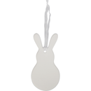 Light Gray Art Star Easter Hanging Ceramic Bunny Blank 6.1x12.5cm Easter