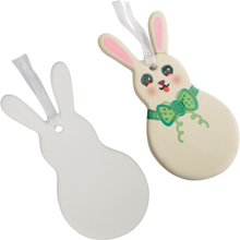 Light Gray Art Star Easter Hanging Ceramic Bunny Blank 6.1x12.5cm Easter