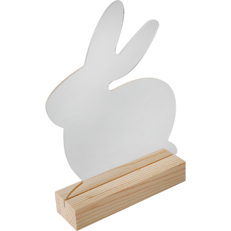 Light Gray Art Star Easter Freestanding Acrylic Bunny Sign Bunny 212x148mm Easter