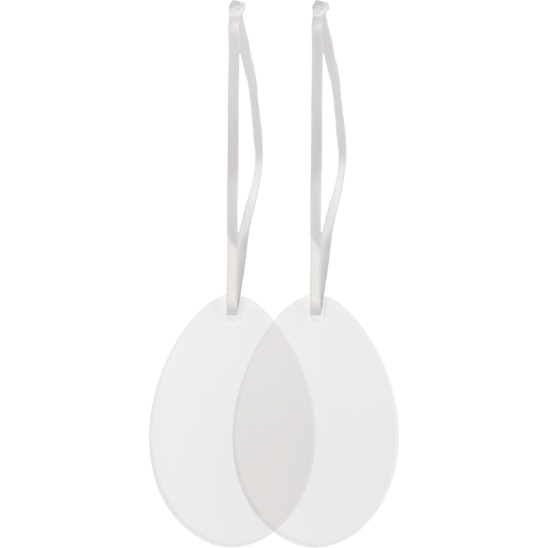 Light Gray Art Star Easter Hanging Clear Acrylic Egg Blank 5.3x8cm (2 Pack) Easter