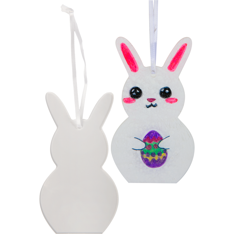 Light Gray Art Star Easter Hanging Clear Acrylic Bunny Blank 6.7x12.1cm Easter