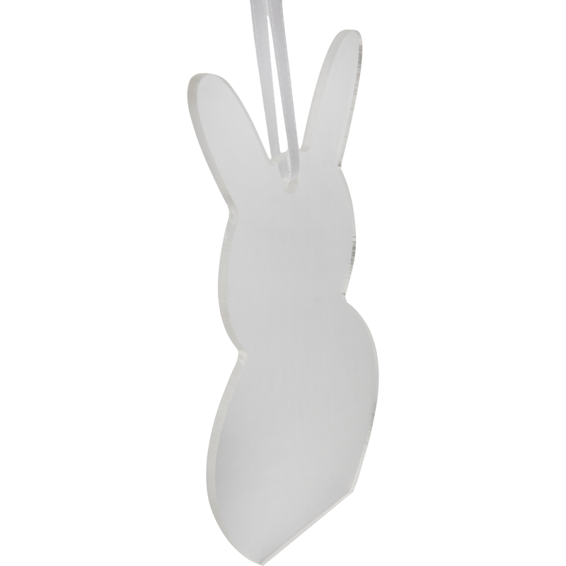 Light Gray Art Star Easter Hanging Clear Acrylic Bunny Blank 6.7x12.1cm Easter