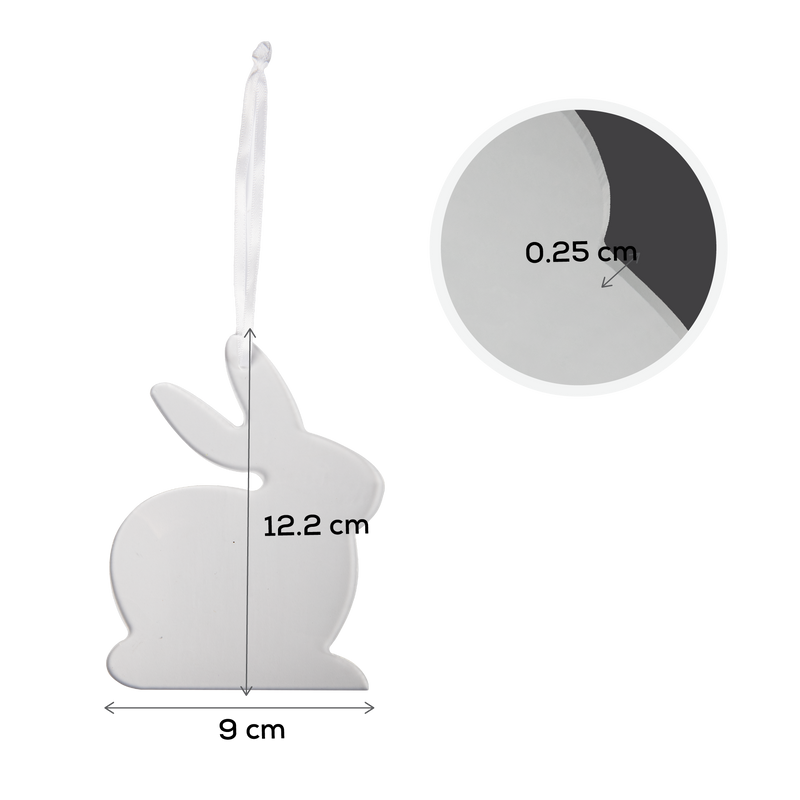Light Gray Art Star Easter Hanging Clear Acrylic Sitting Rabbit Clear Blank 10x12.1cm Easter