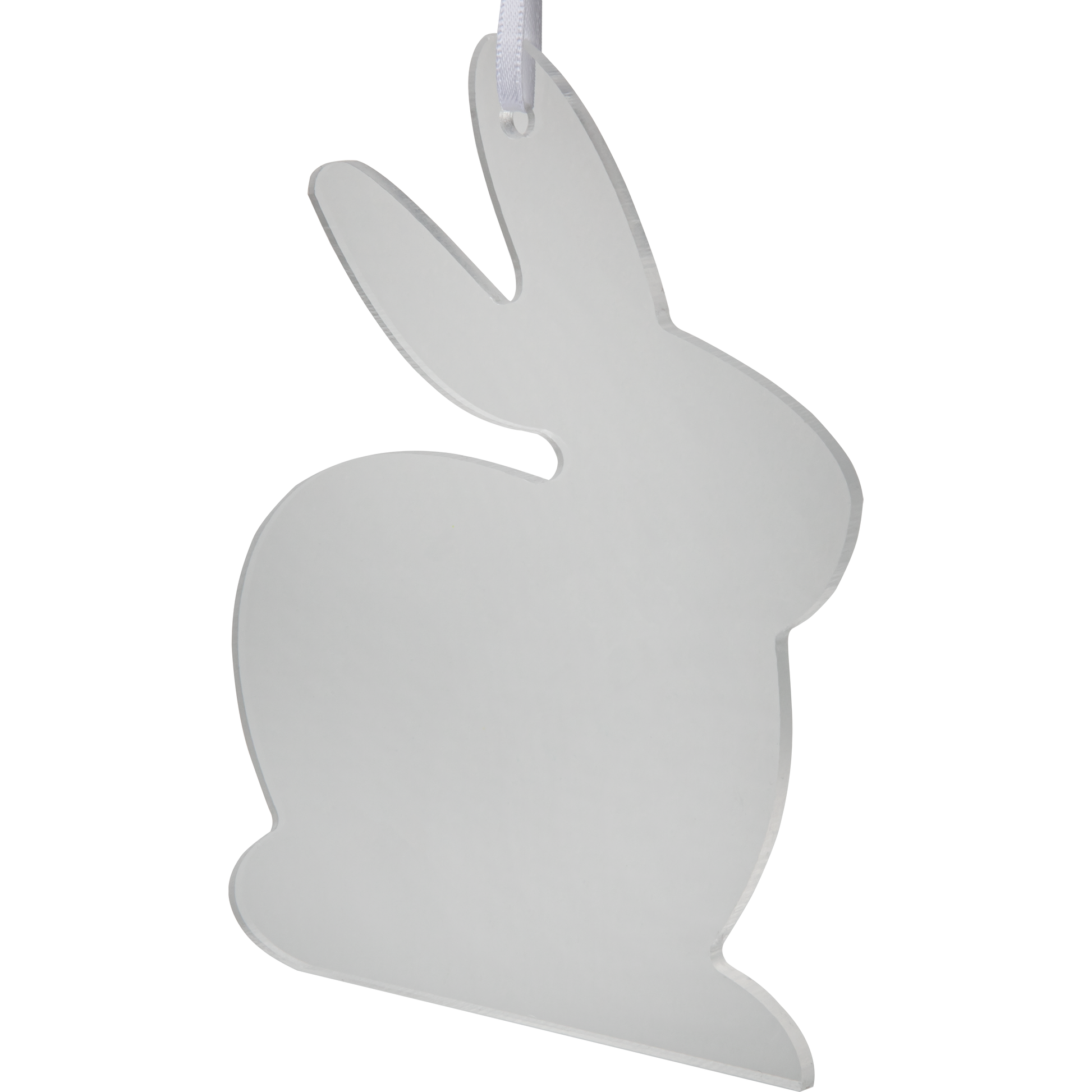 Gray Art Star Easter Hanging Clear Acrylic Sitting Rabbit Clear Blank 10x12.1cm Easter