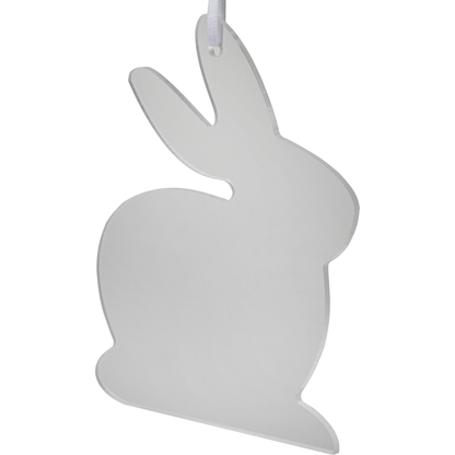 Gray Art Star Easter Hanging Clear Acrylic Sitting Rabbit Clear Blank 10x12.1cm Easter