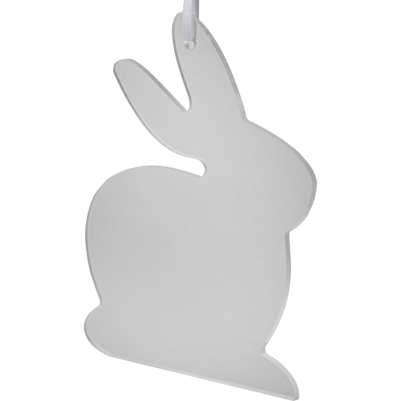 Gray Art Star Easter Hanging Clear Acrylic Sitting Rabbit Clear Blank 10x12.1cm Easter