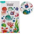 Light Gray Art Star Embossed Foil Stickers Underwater Friends (10 Stickers) Paper Craft