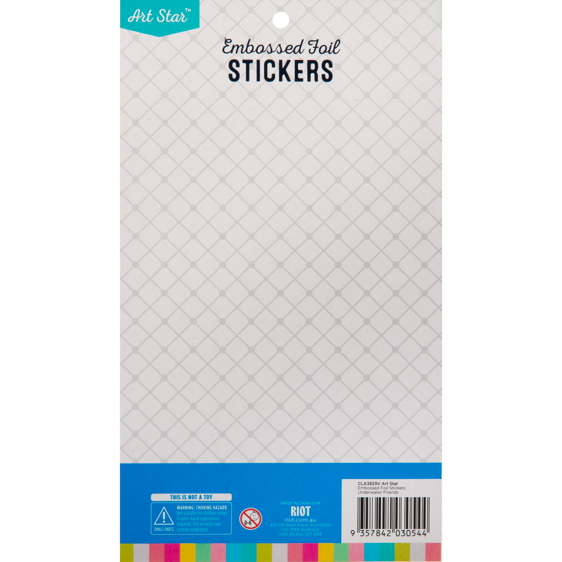 Light Gray Art Star Embossed Foil Stickers Underwater Friends (10 Stickers) Paper Craft