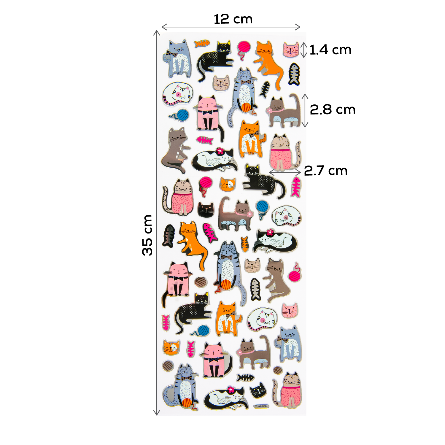 Dark Slate Gray Art Star Foil Stickers Crazy Cats (30 Stickers) Paper Craft