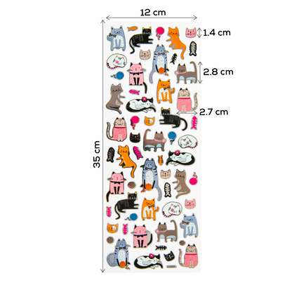 Dark Slate Gray Art Star Foil Stickers Crazy Cats (30 Stickers) Paper Craft
