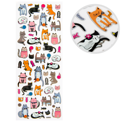 Misty Rose Art Star Foil Stickers Crazy Cats (30 Stickers) Paper Craft