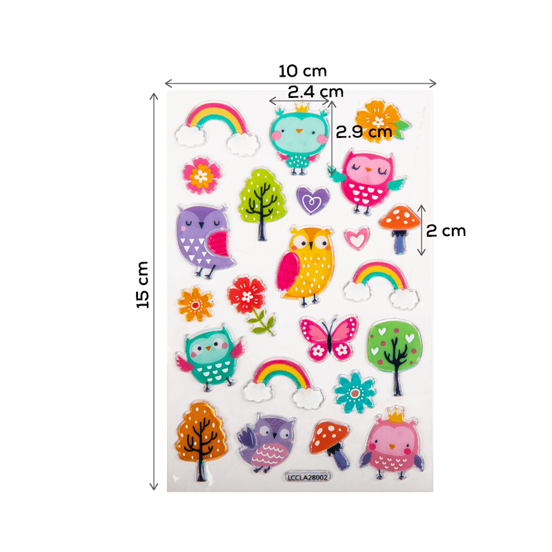 Misty Rose Art Star PVC Stickers Owls in the Forest (23 Stickers) Paper Craft