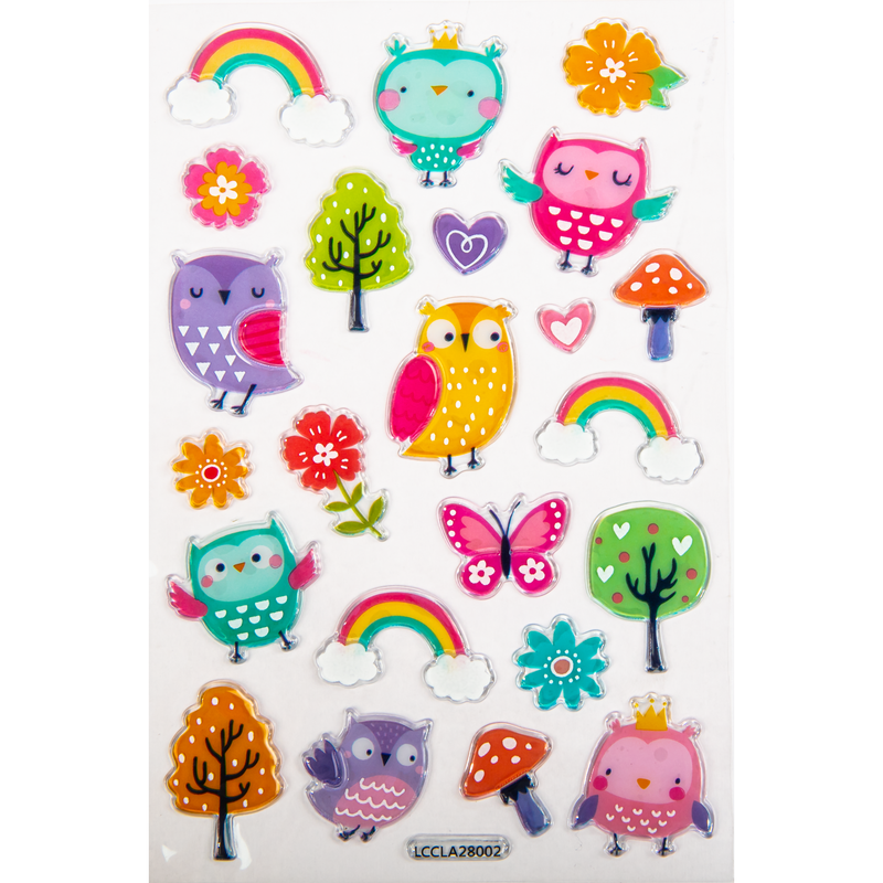 Misty Rose Art Star PVC Stickers Owls in the Forest (23 Stickers) Paper Craft