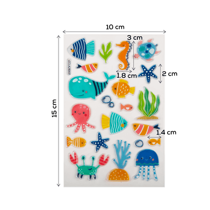 Light Gray Art Star PVC Stickers Under the Sea (21 Stickers) Paper Craft