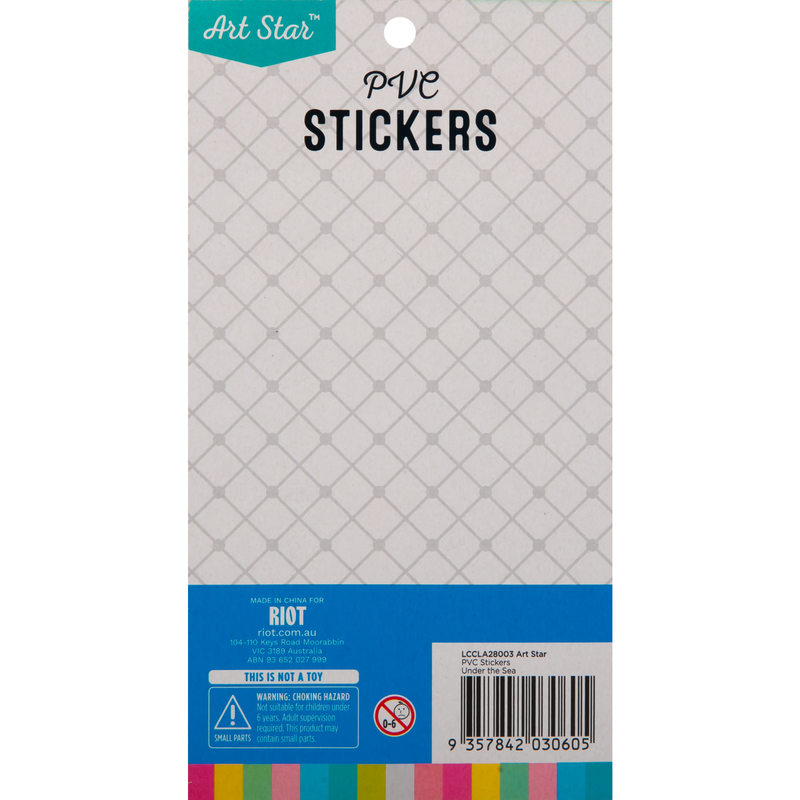 Light Gray Art Star PVC Stickers Under the Sea (21 Stickers) Paper Craft