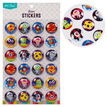 Light Gray Art Star 3D Bubble Stickers Space Adventures (24 Stickers) Paper Craft