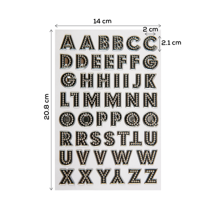 Dark Slate Gray The Paper Mill Up in Lights Alphabet Stickers 250x144mm Paper Craft