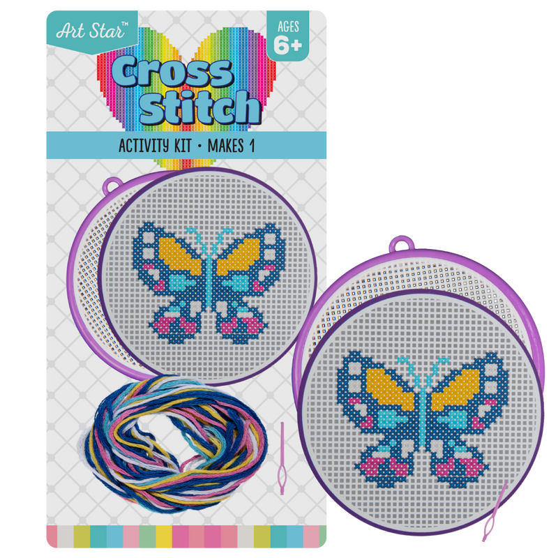 Light Gray Art Star Counted Cross Stitch Kit-Butterfly