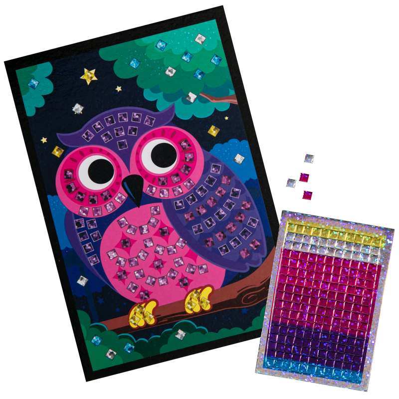 Pale Violet Red Art Star Sticker Mosaic Art Kit-Owl Kids Activities