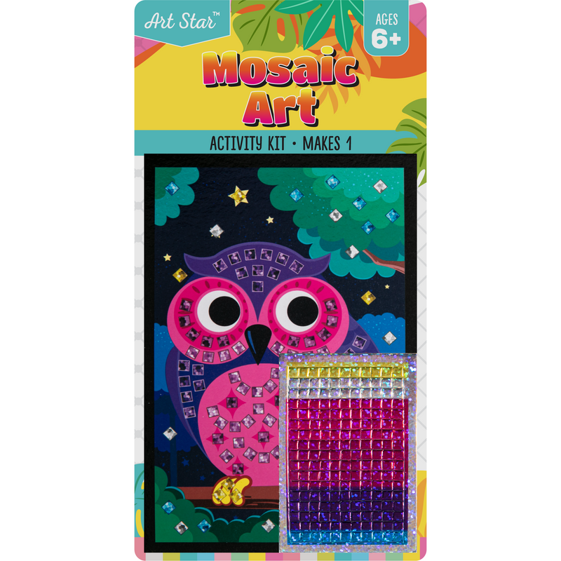 Dark Salmon Art Star Sticker Mosaic Art Kit-Owl Kids Activities