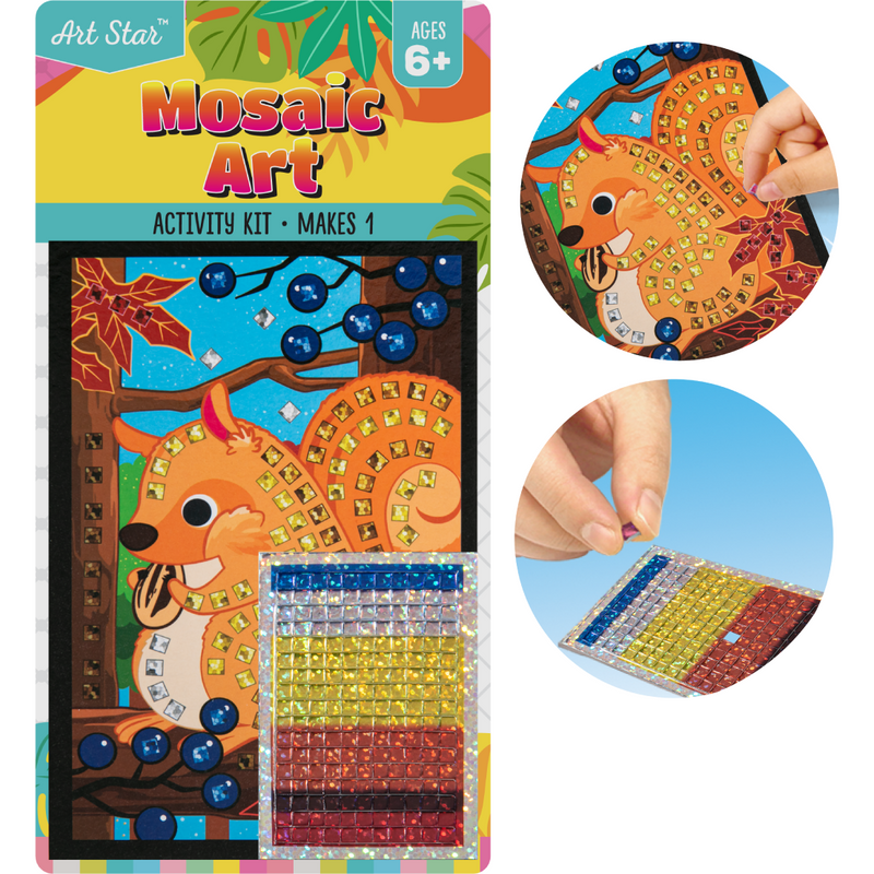 Gray Art Star Sticker Mosaic Art Kit-Squirrel Kids Activities