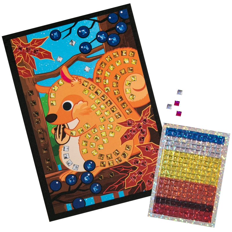 Chocolate Art Star Sticker Mosaic Art Kit-Squirrel Kids Activities