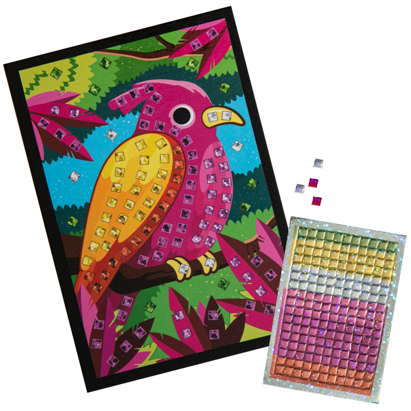 Dark Slate Gray Art Star Sticker Mosaic Art Kit-Bird Kids Activities