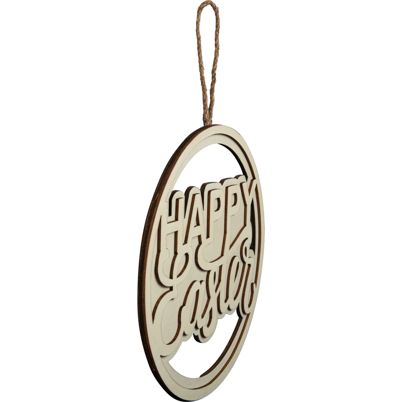 Gray Art Star Easter Plywood Happy Easter Hanging Sign 25 x 25 x 0.7cm Easter