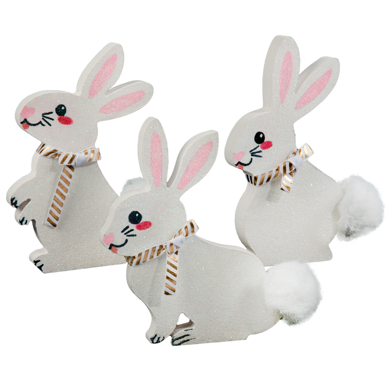 Gray Art Star Easter Plywood Bunny Shapes to Decorate 3 Pack Easter