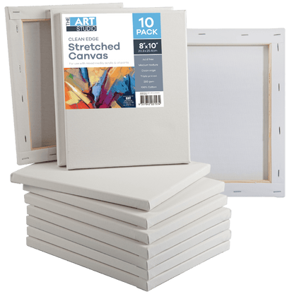 Gray The Art Studio Thin Bar Canvas 8"x10"  Carton of 10 Thin Bar Stretched Canvas