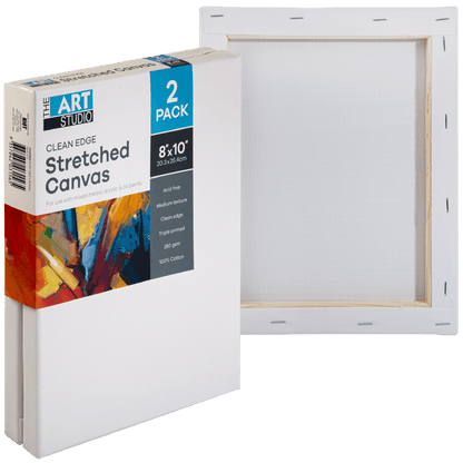 Light Gray The Art Studio Thin Bar Canvas 8"x10"  Pack of 2 Thin Bar Stretched Canvas