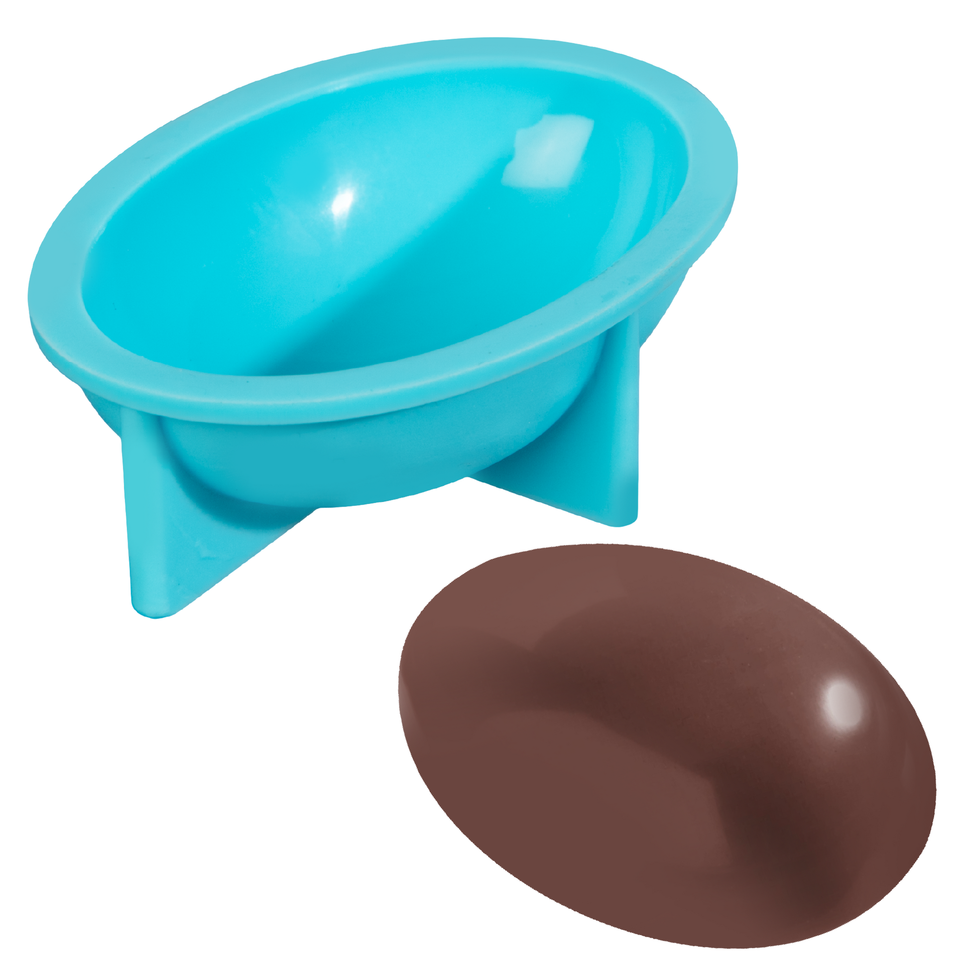 Medium Turquoise Urban Crafter Easter Half Dimensional Egg Silicone Mould 6.8x4.9x2.1cm Resin Moulds