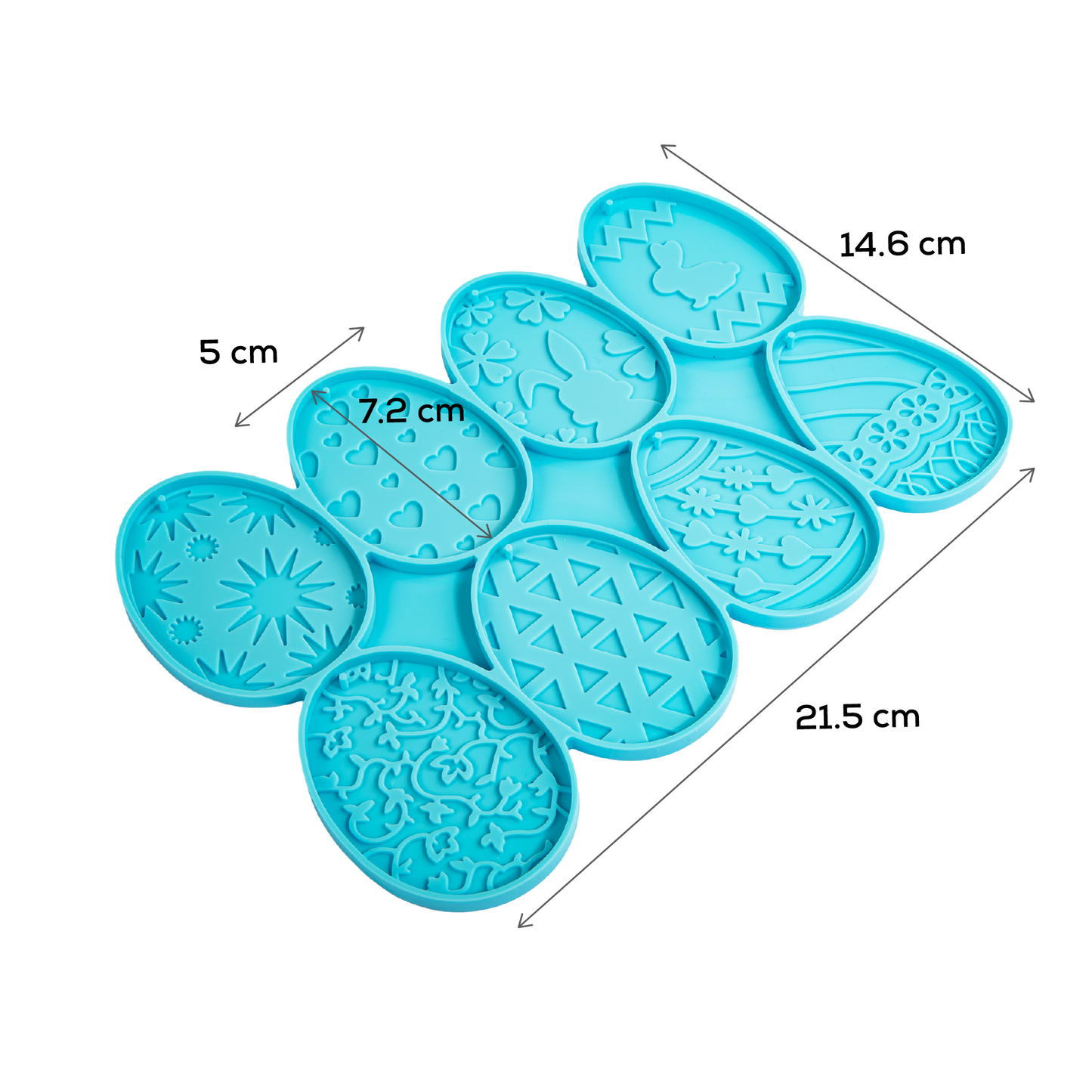 Medium Turquoise Urban Crafter Easter Egg Pendant Silicone Mould 21.7x14.6cm Resin Moulds