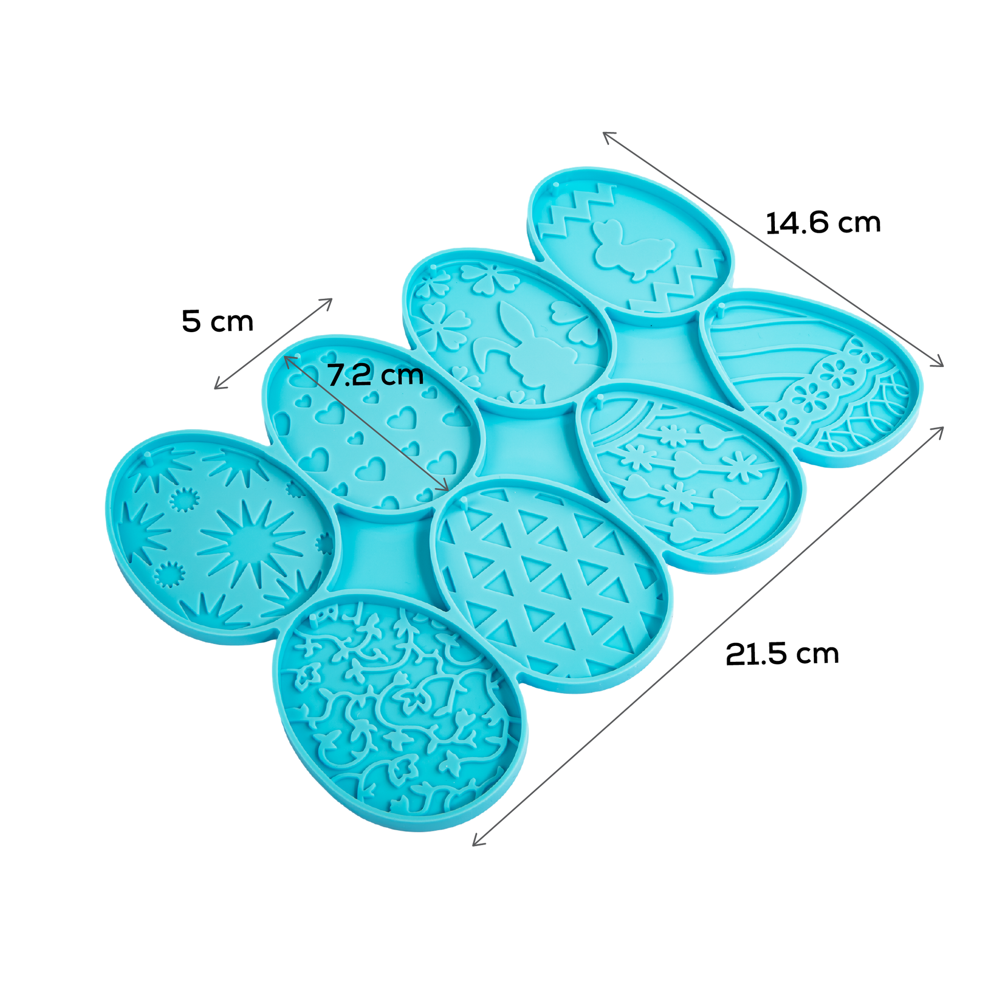Medium Turquoise Urban Crafter Easter Egg Pendant Silicone Mould 21.7x14.6cm Resin Moulds