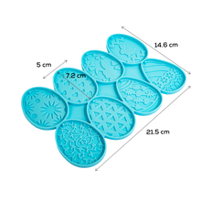 Medium Turquoise Urban Crafter Easter Egg Pendant Silicone Mould 21.7x14.6cm Resin Moulds
