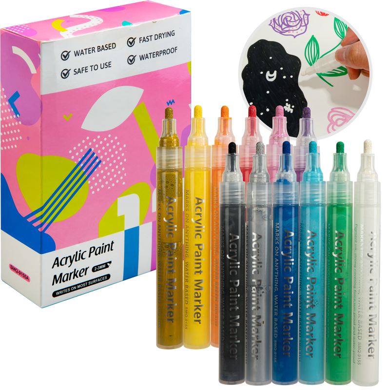 Gray Urban Crafter Paint Marker Set 12 Colour Pack Resin Craft