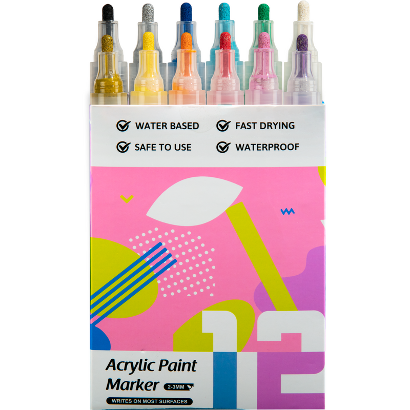 Light Gray Urban Crafter Paint Marker Set 12 Colour Pack Resin Craft