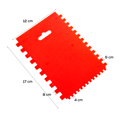 Red Urban Crafter Texture Spreader Tool with 4mm, 6mm, 8mm Notches Resin Tools & Accessories