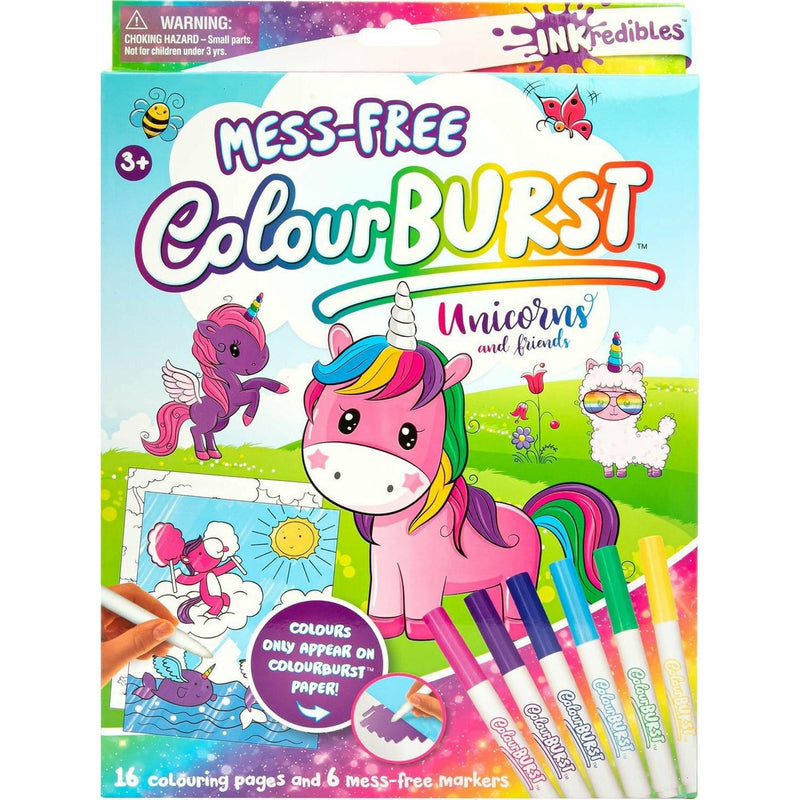 Beige Inkredibles Colour Burst Colouring - Unicorns Kids Activity Books