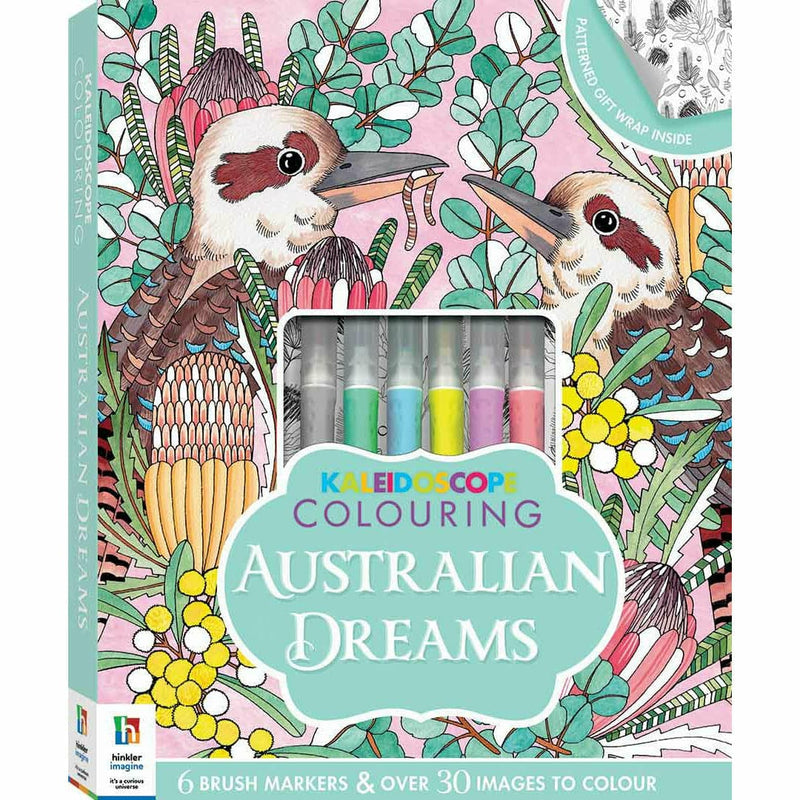 Gray Kaleidoscope Colouring Kit: Australian Dreams Kids Craft Kits