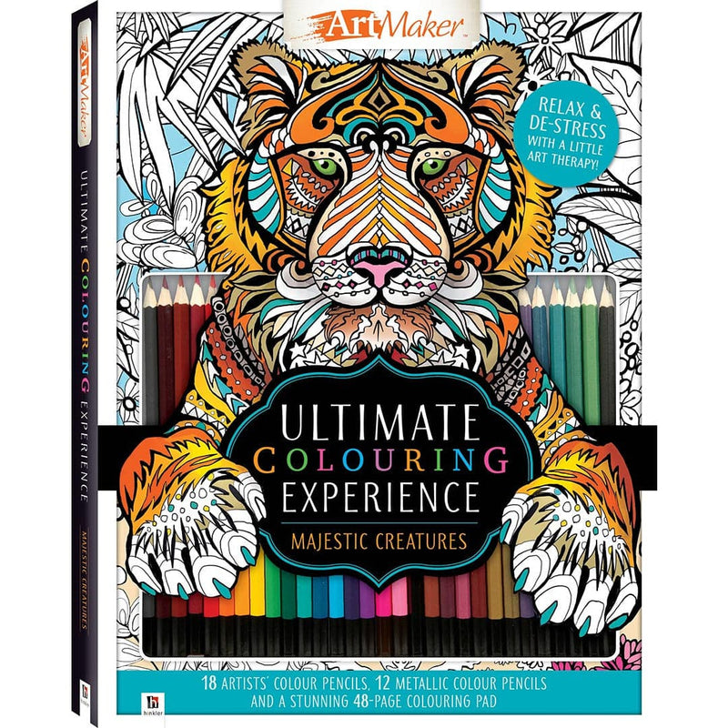 Black Ultimate Colouring Experience: Majestic Creatures Kit-330mm x 250mm Kids Activities