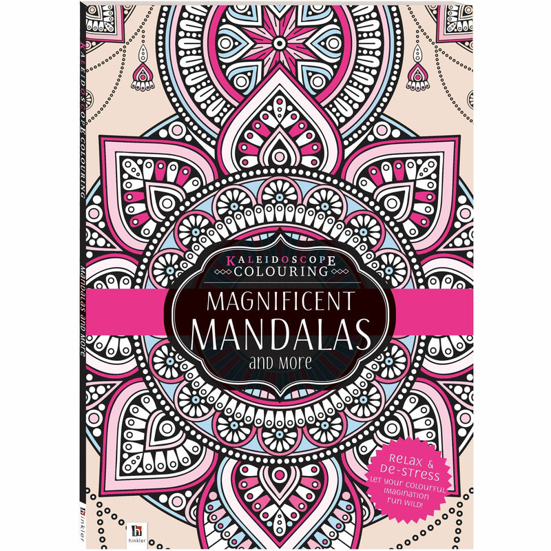 Light Gray Kaleidoscope Colouring: Magnificent Mandalas and More Colouring Book Kids Activity Books