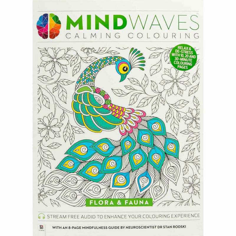 Sea Green Mindwaves Calming Colouring Flora and Fauna Colouring In Books
