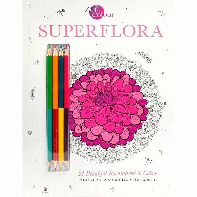 White Smoke Krafters Korner Zen Colour With Pencils Superflora Colouring In Books