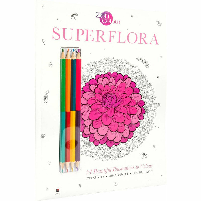 White Smoke Krafters Korner Zen Colour With Pencils Superflora Colouring In Books